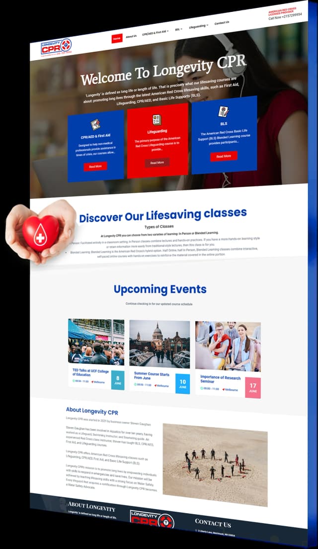 CPR Training Website Design