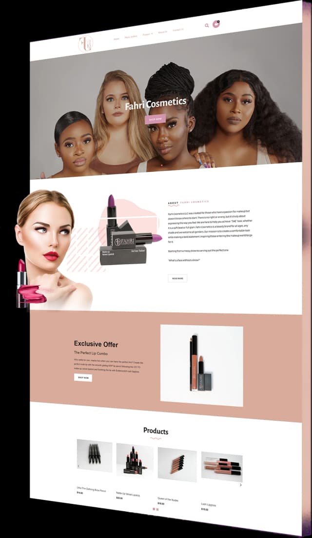 Cosmetics Website Design